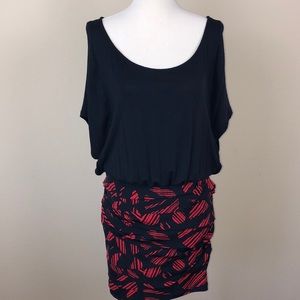 BCBGeneration Black & Red Blousy Mini Dress - Size Medium
